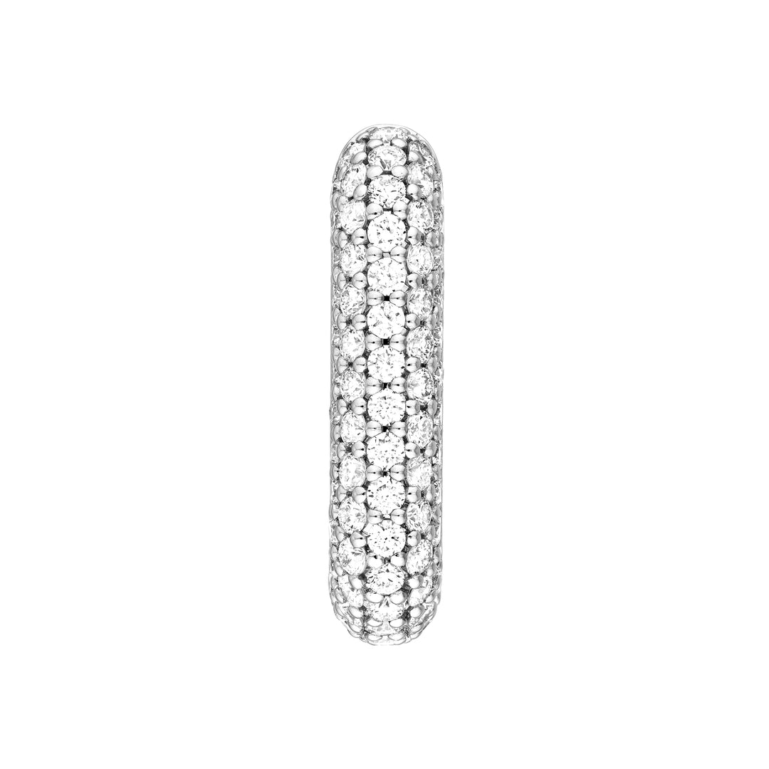 3 Row Pave Diamond Paper Clip Huggies (1tcw)