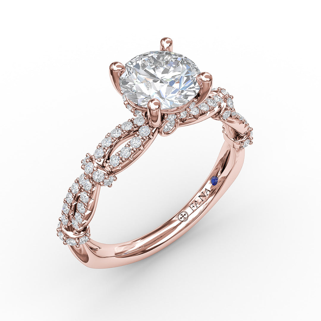 Interwoven Engagement Ring with Delicate Diamond Accents