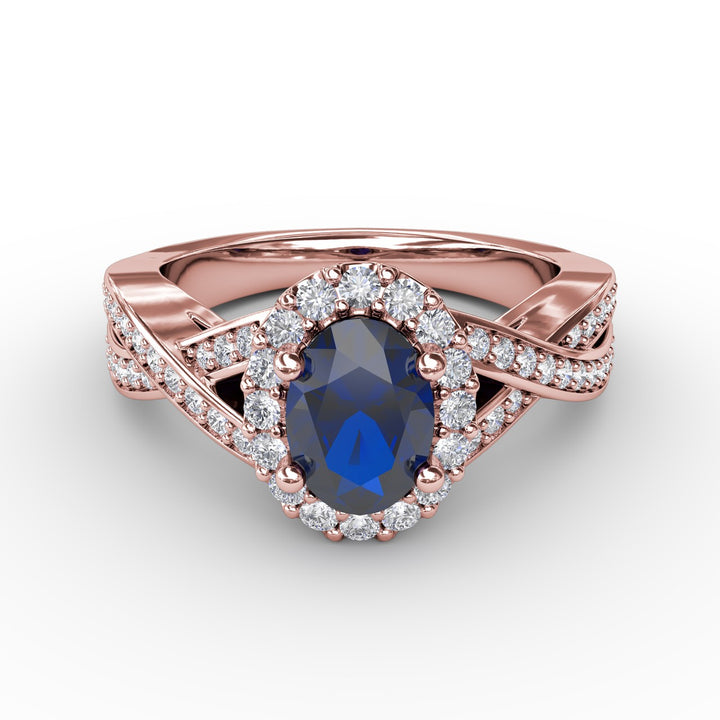 Look of Love Sapphire and Diamond Criss-Cross Ring