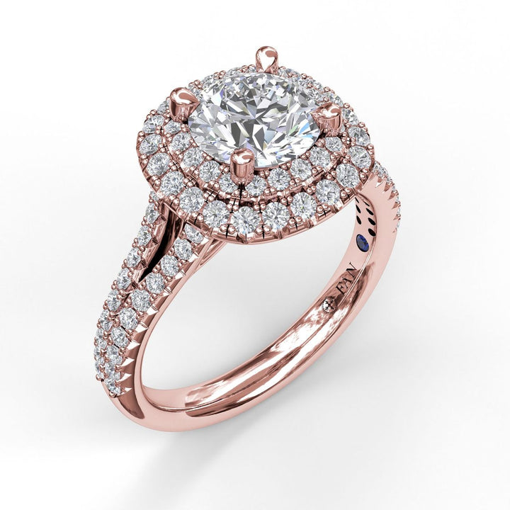 Elegant Double Halo Engagement Ring