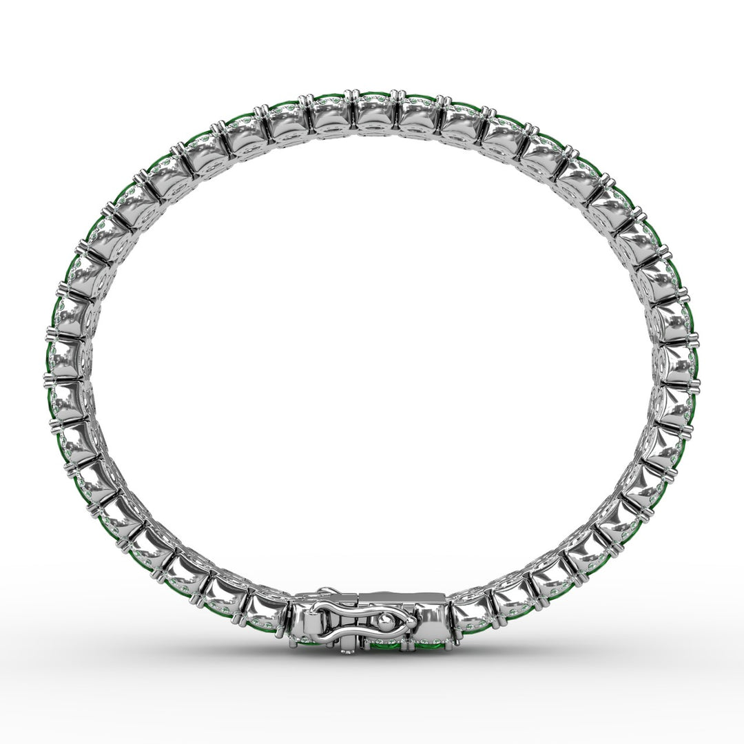 Double Oval Emerald and Diamond Bracelet