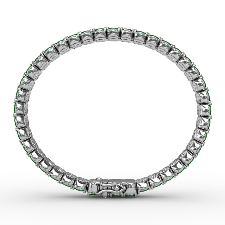 Double Oval Emerald and Diamond Bracelet