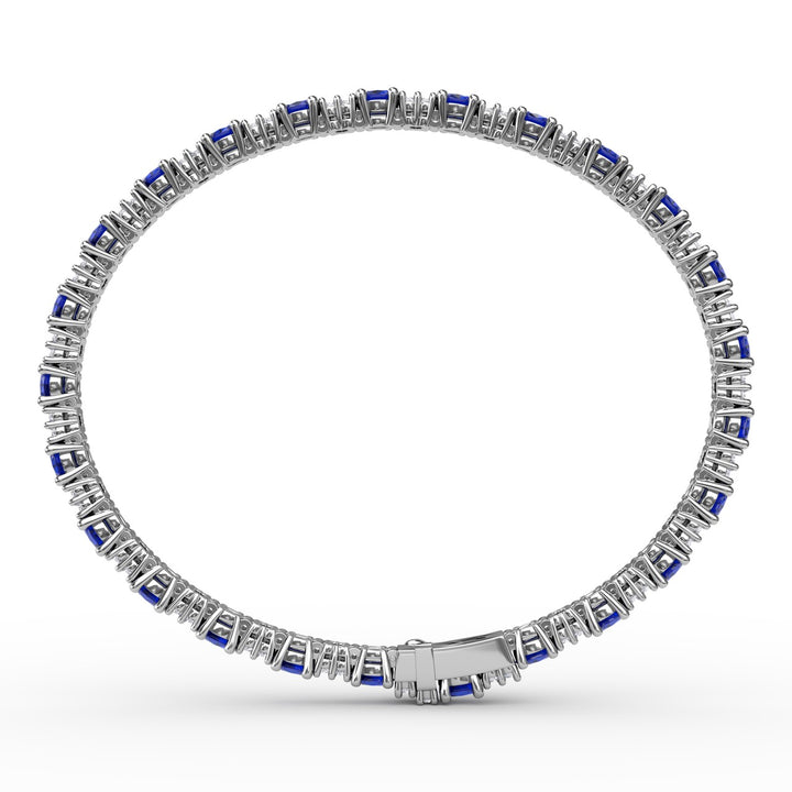 Alternating Sapphire and Diamond Bracelet