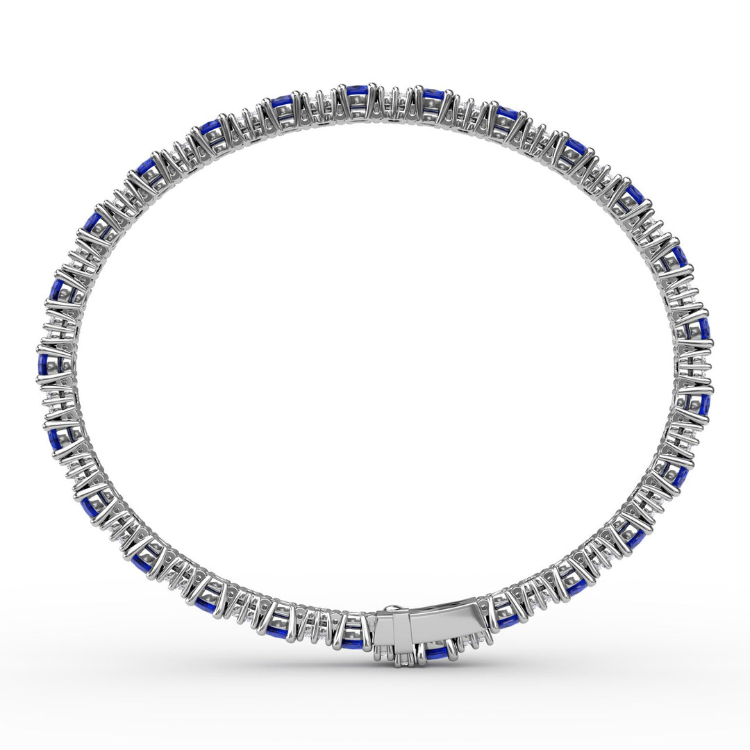 Alternating Sapphire and Diamond Bracelet