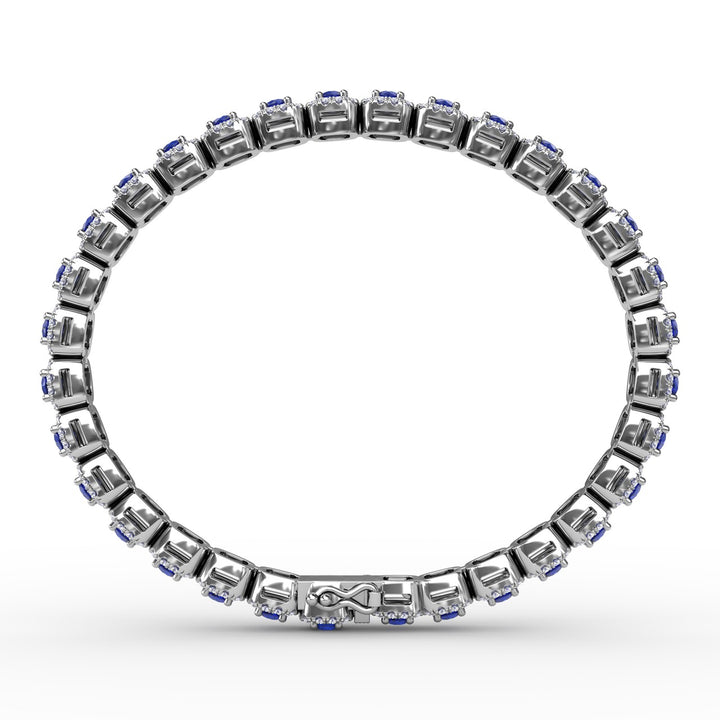 Cushion Cut Sapphire and Diamond Bracelet