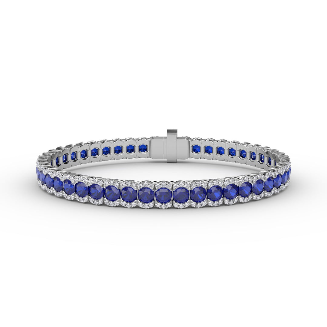 Brilliant in Blue Sapphire and Diamond Bracelet