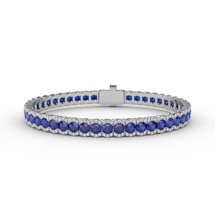 Brilliant in Blue Sapphire and Diamond Bracelet