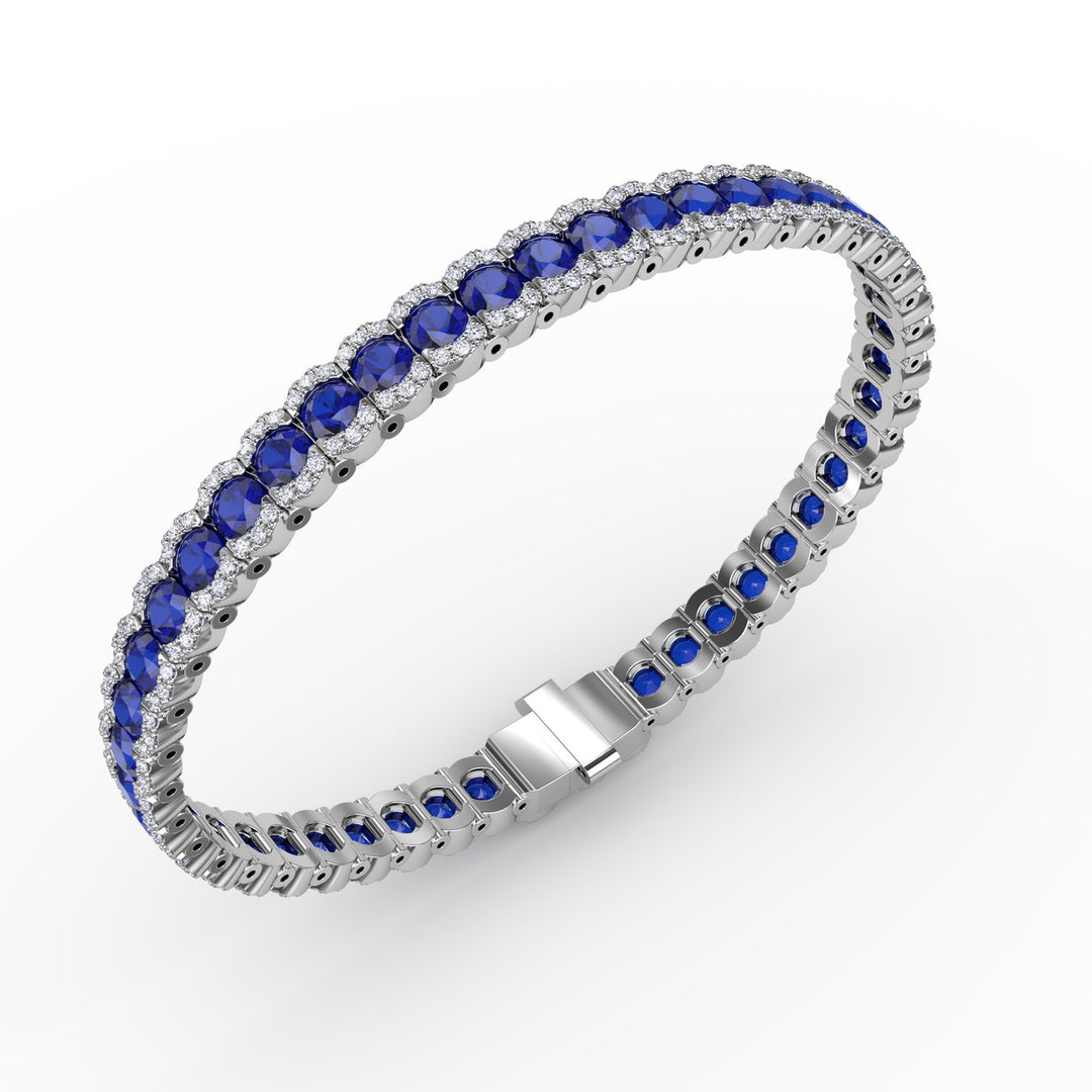 Brilliant in Blue Sapphire and Diamond Bracelet