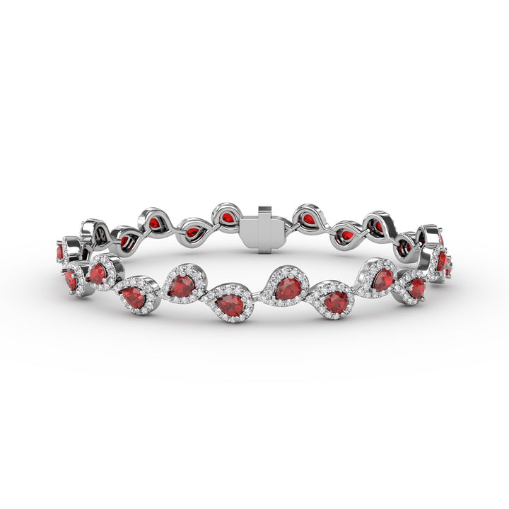 Decorated Ruby and Diamond Bracelet