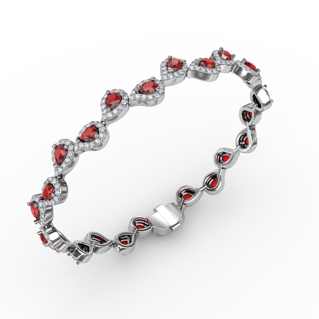 Decorated Ruby and Diamond Bracelet