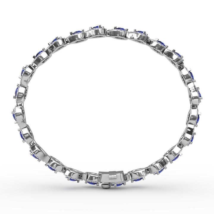 Decorated Sapphire and Diamond Bracelet