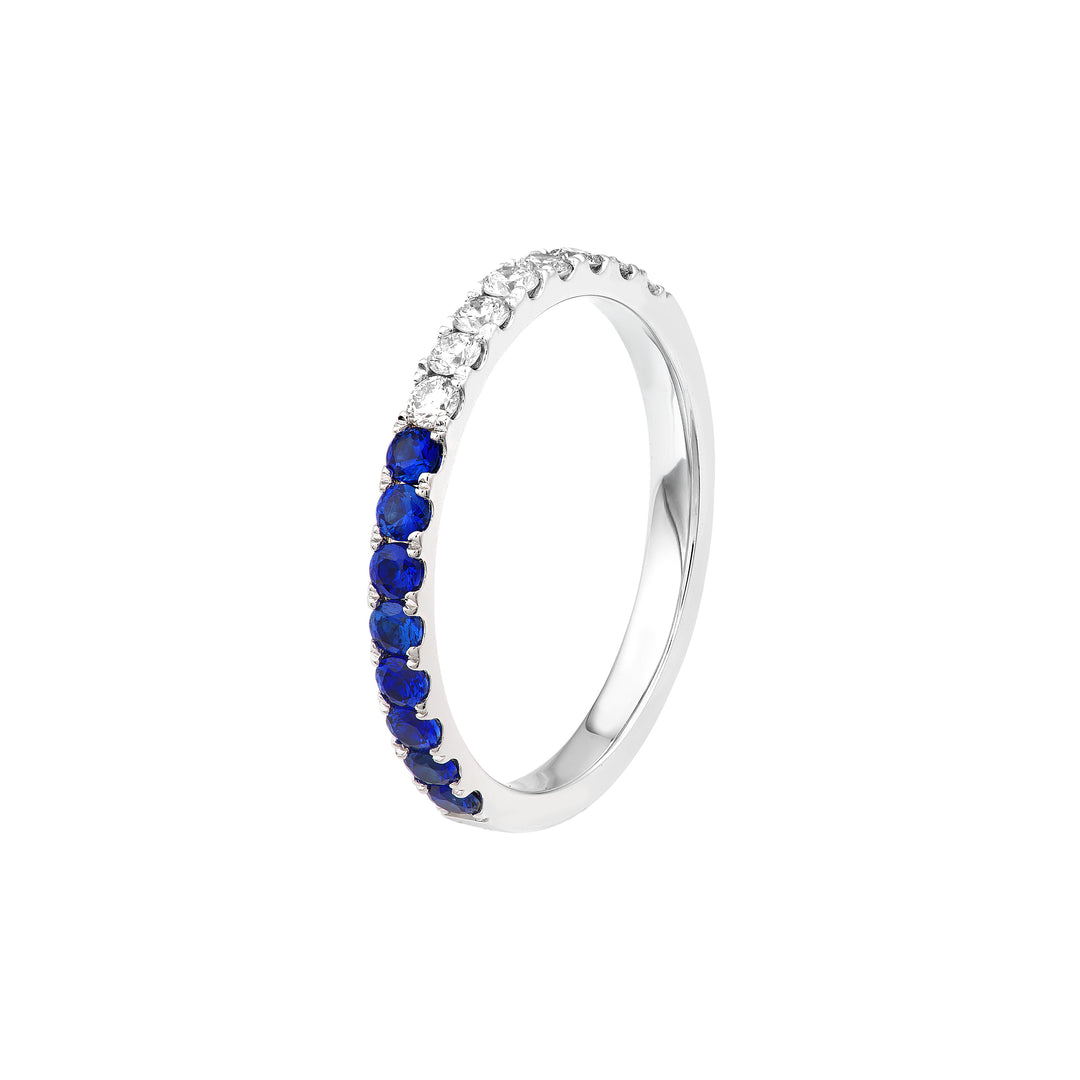 50/50 Sapphire & Diamond Stackable Band