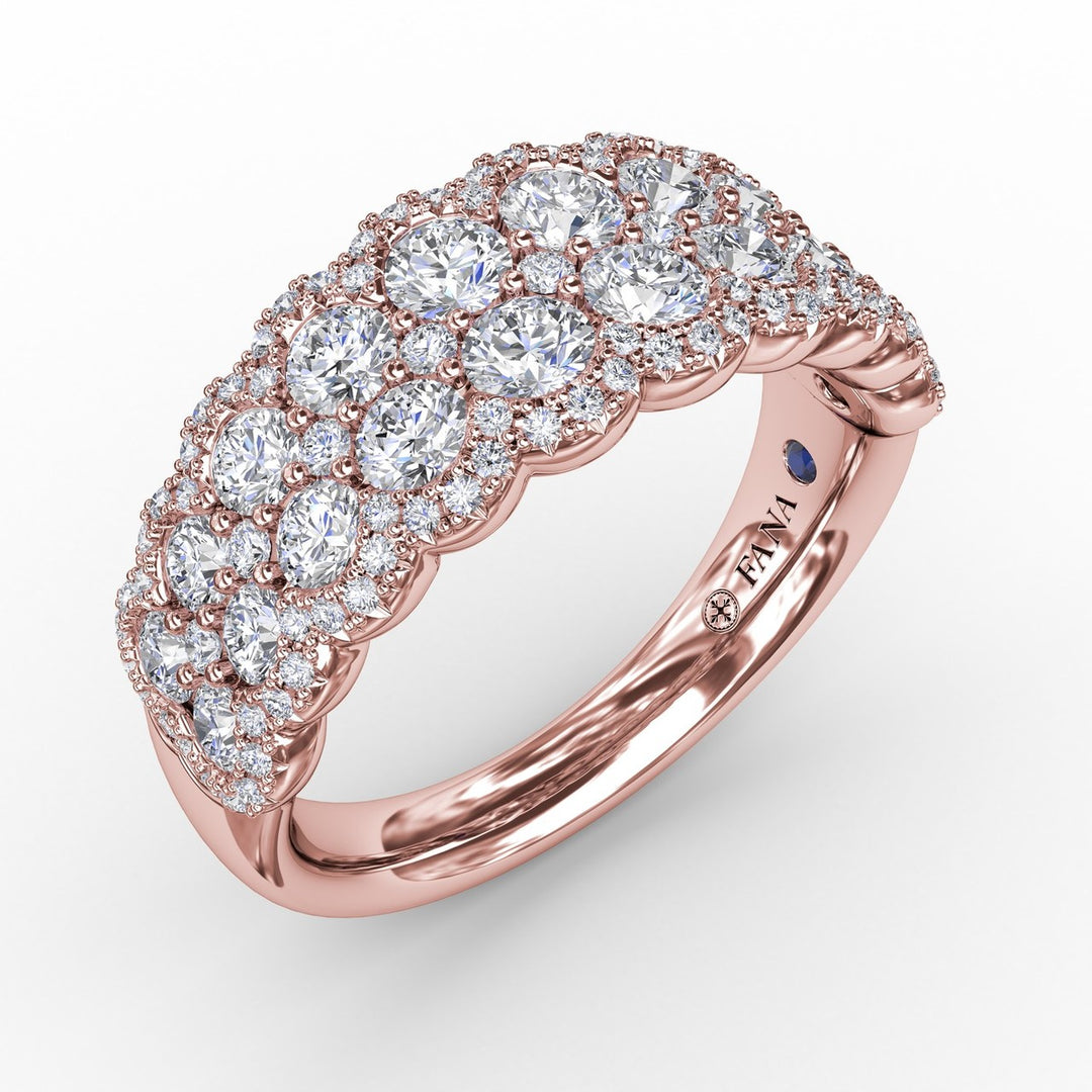 Multi-Layered Round Diamond Band