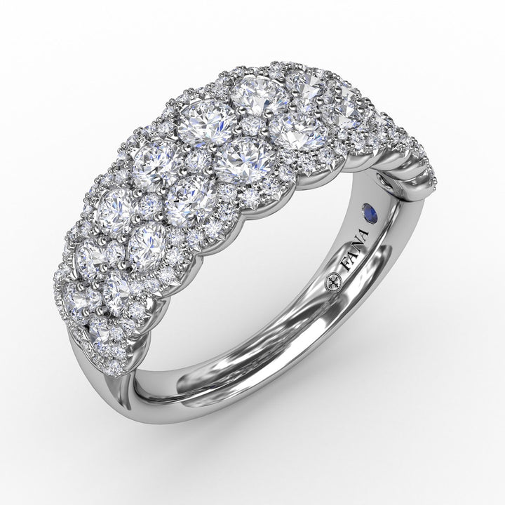 Multi-Layered Round Diamond Band