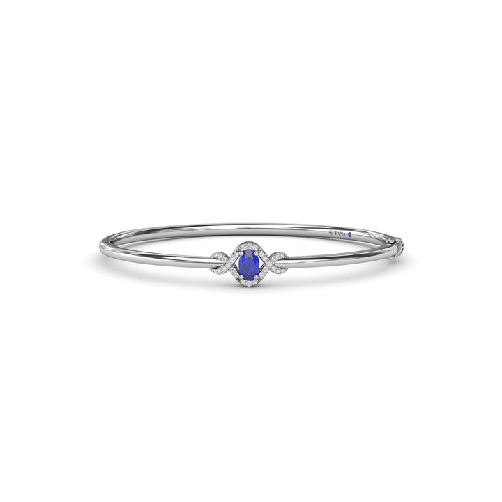 Love Knot Sapphire and Diamond Bangle Bracelet