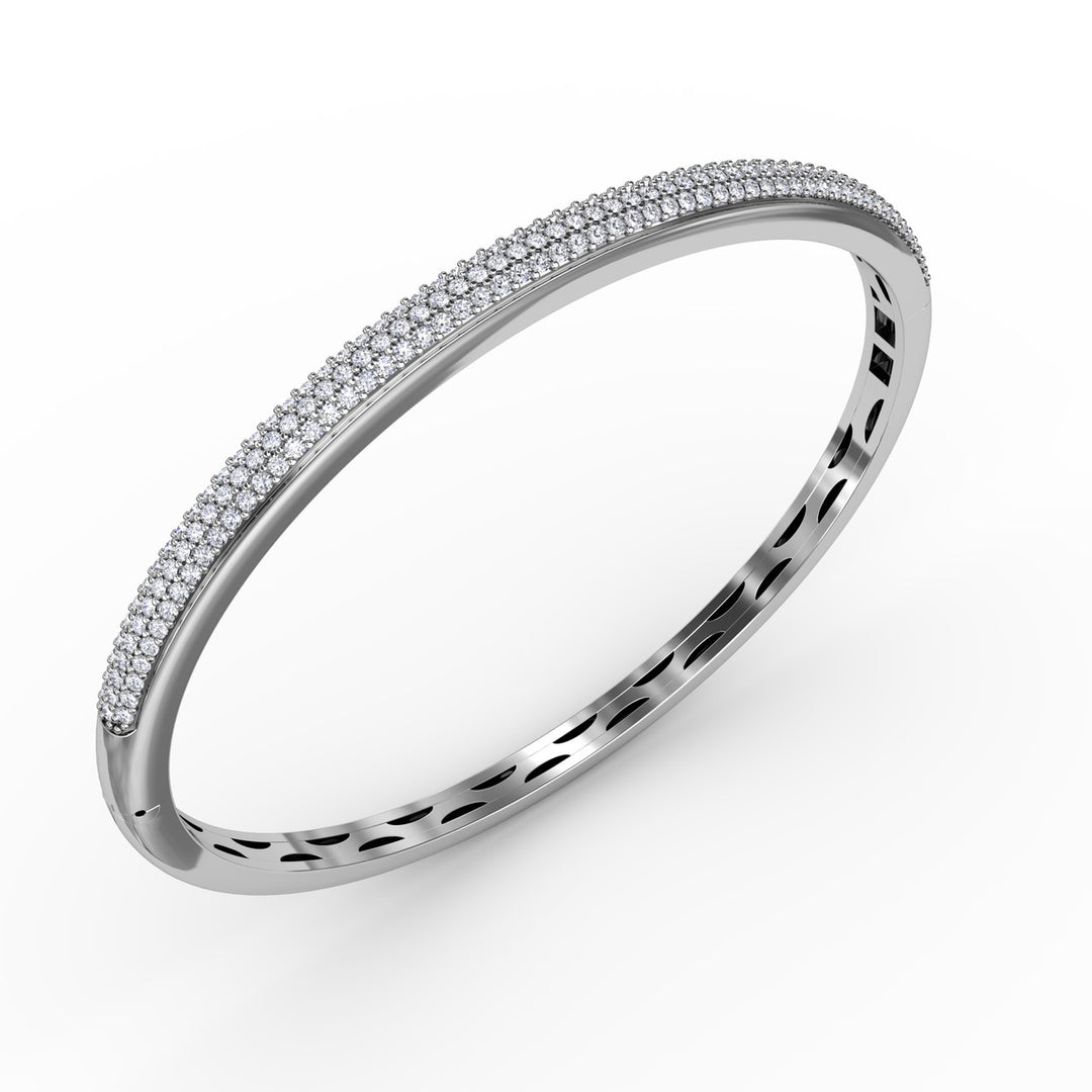 Three Row Diamond Bangle