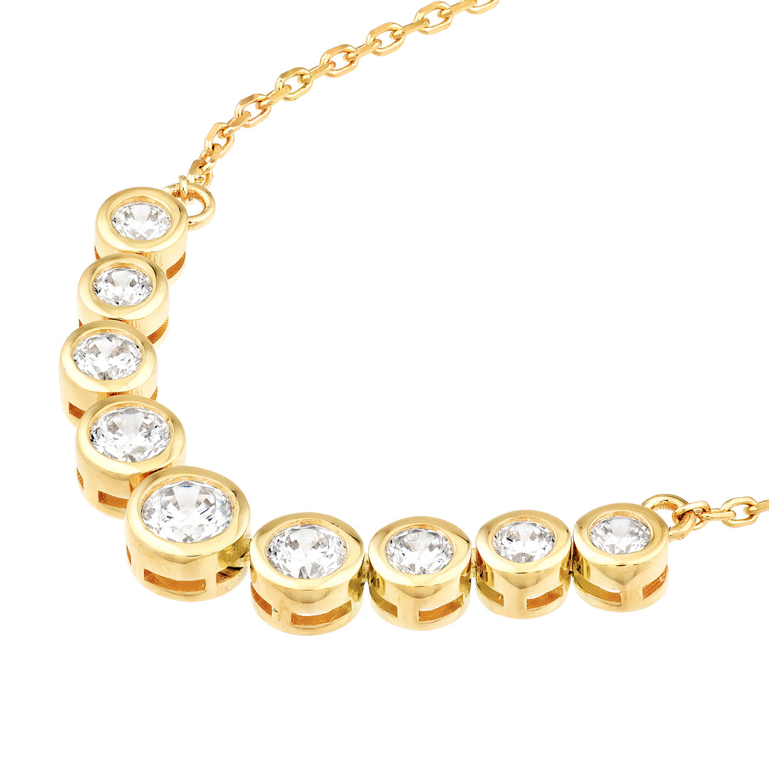 1.0tcw Diamond Graduated Center Station Bezel Necklace