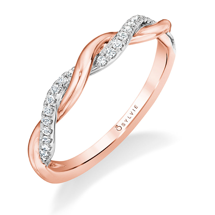 Modern Two Tone Spiral Wedding Band -Yasmine