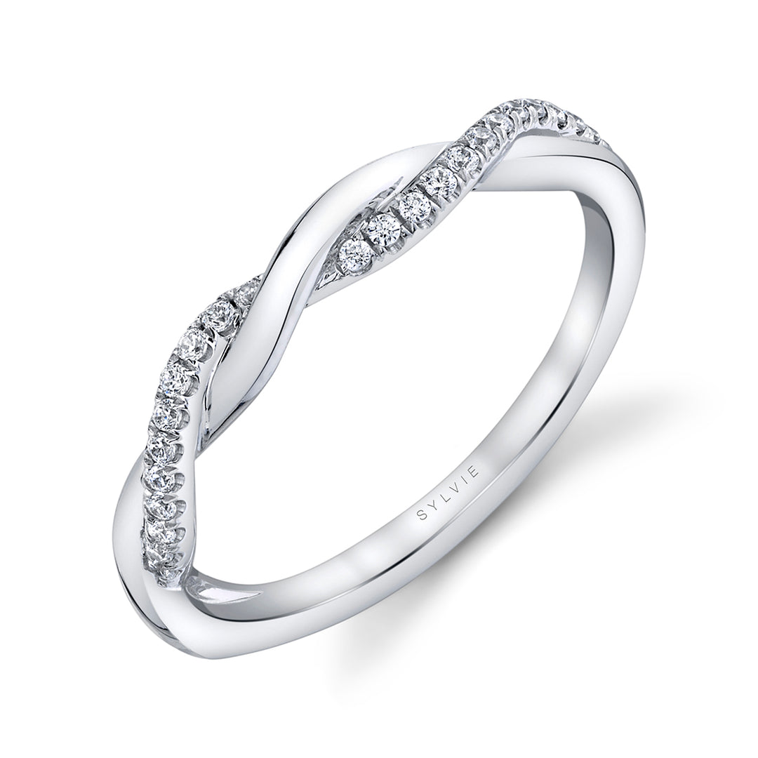 Twist Diamond Wedding Band - Evangeline