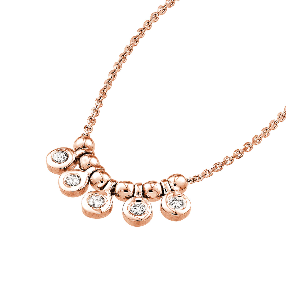 Mini Diamond Bezel and Bead Necklace