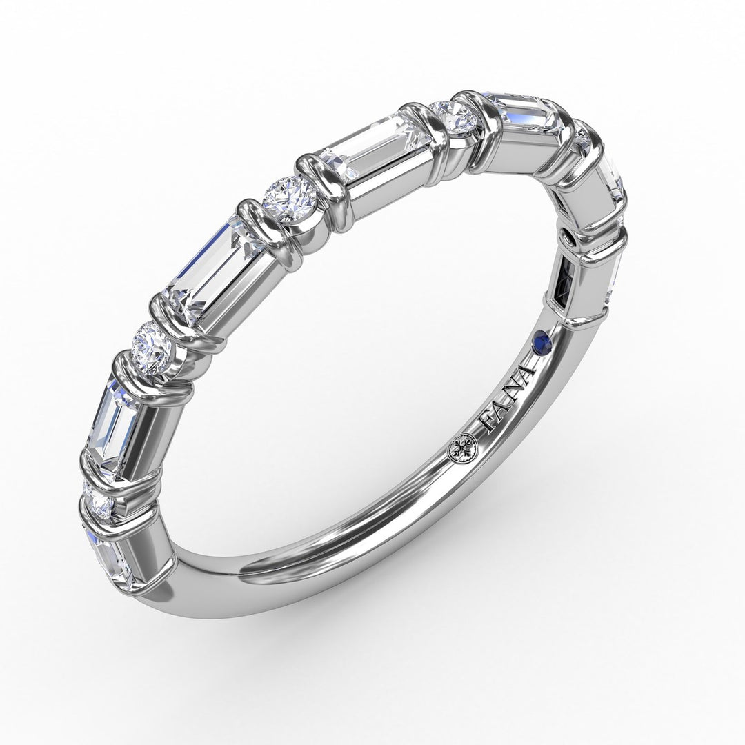 Baguette & Round Diamond Band