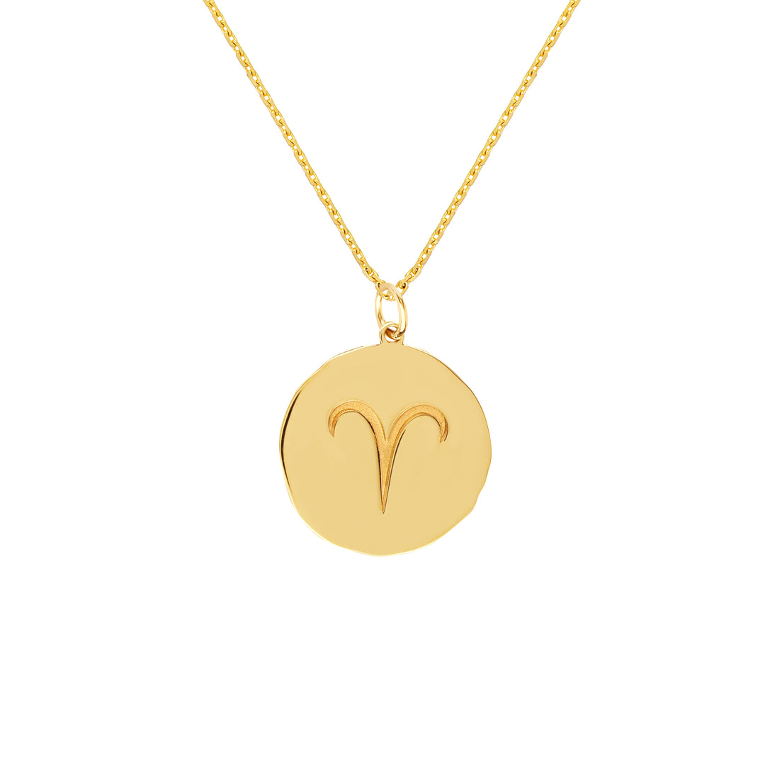 Aries Organic Disc Pendant Necklace