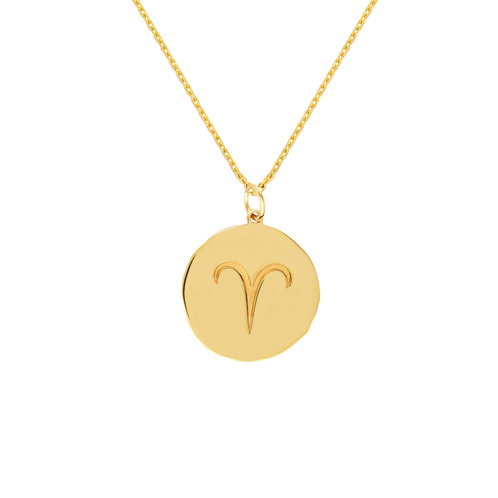 Aries Organic Disc Pendant Necklace