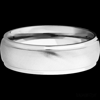 7 mm wide Domed Stepped Down Edges Cobalt Chrome band.