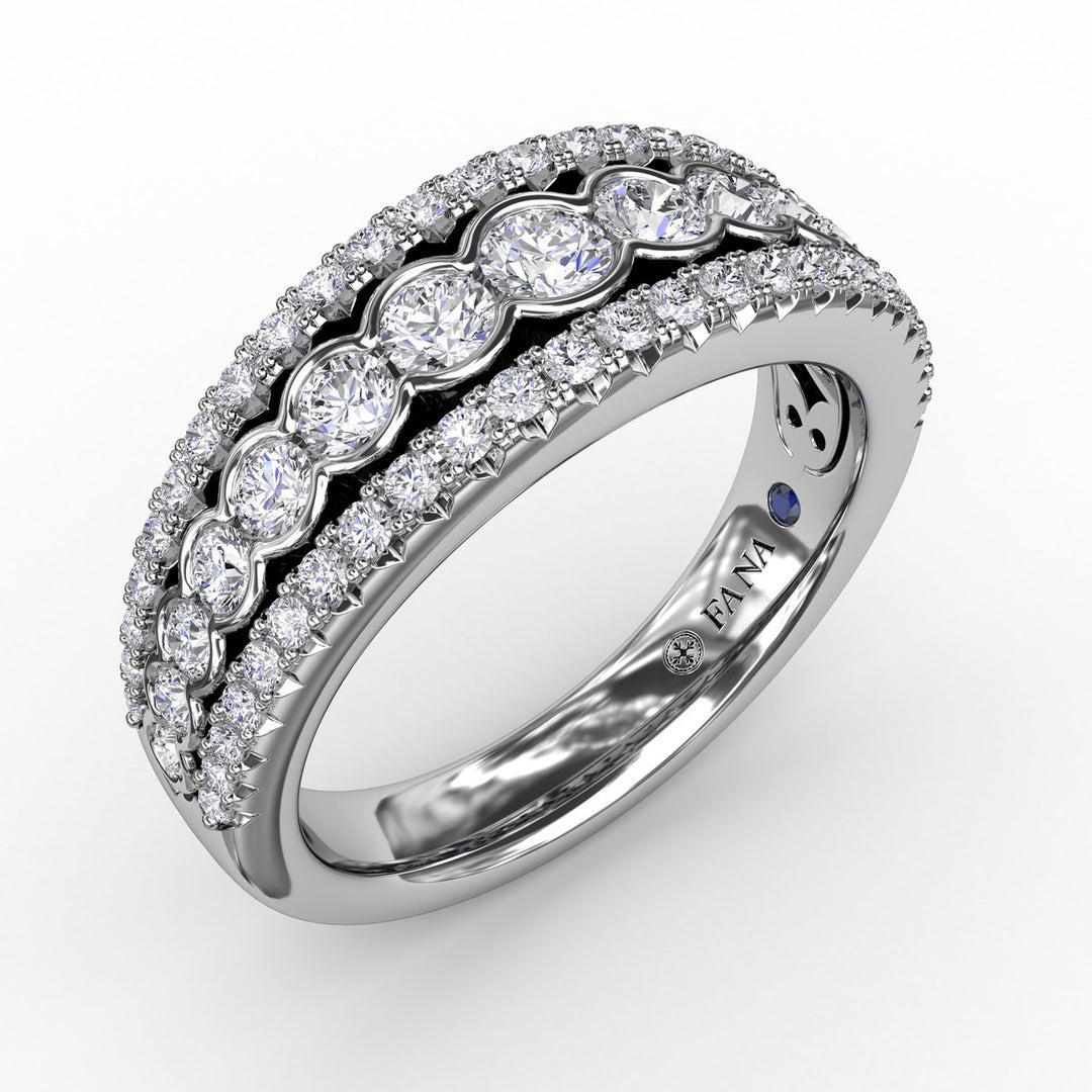 Triple-Row Diamond Band