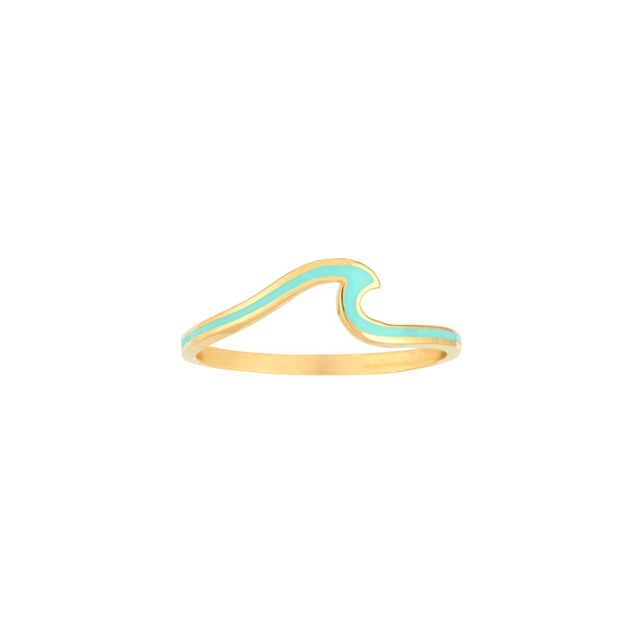 Lt.Turquoise Enamel Wave Ring