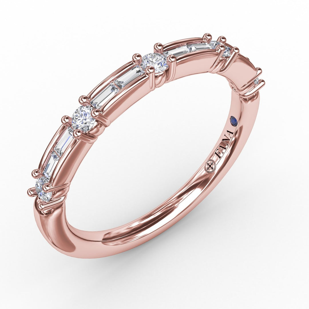 Baguette and Prong Set Diamond Band