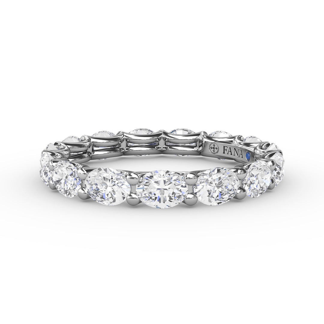 Shared Prong Oval Eternity Band