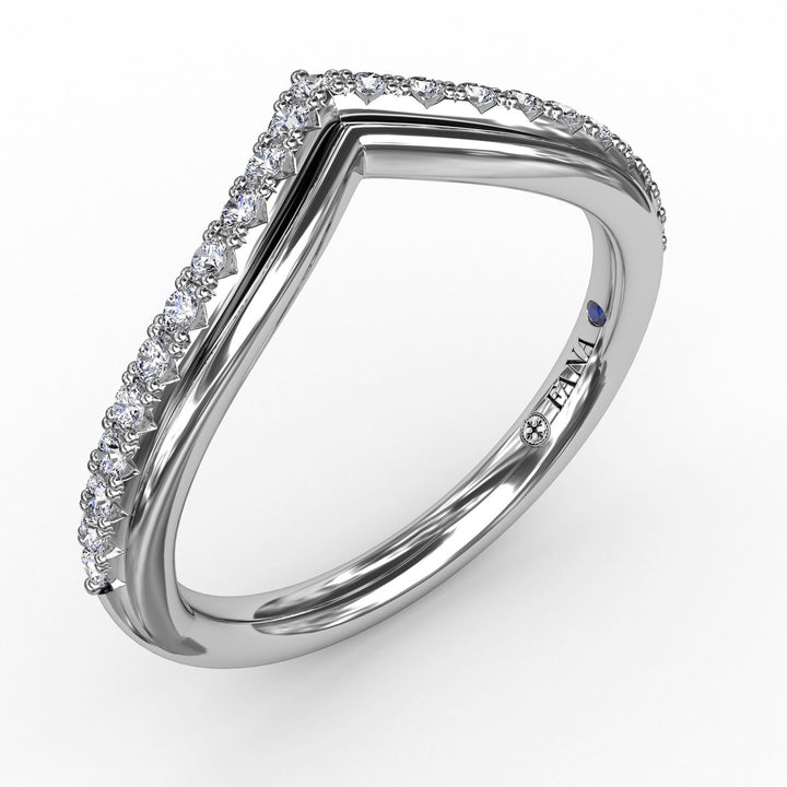 French Pave Chevron Diamond Band