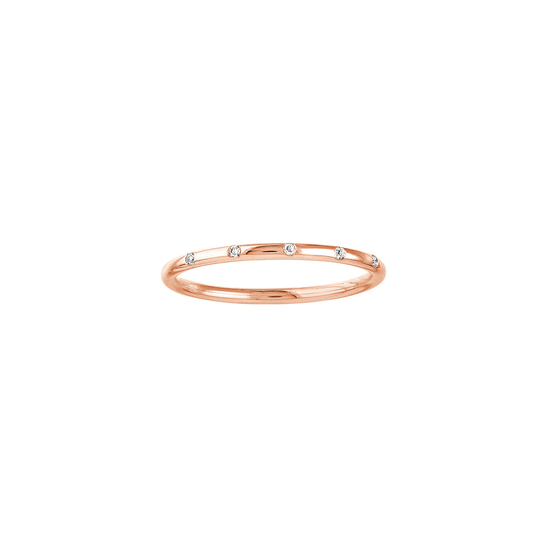 Diamond Stations Thin Band Ring