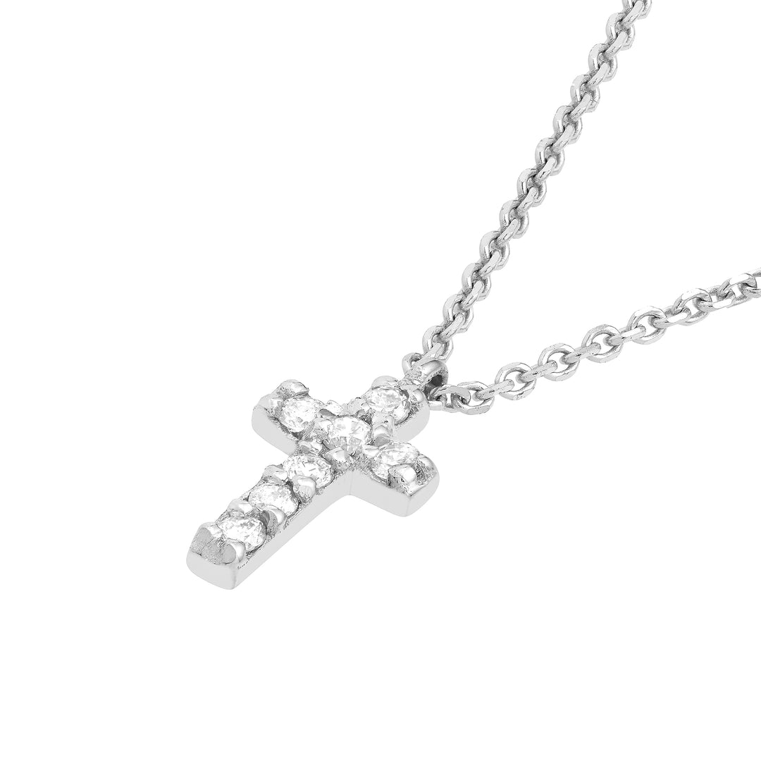 Diamond Mini Cross Adjustable Necklace