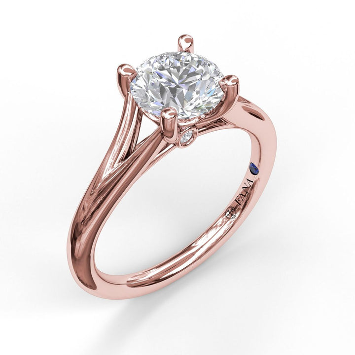 Round Cut Solitaire With Delicate Split Band