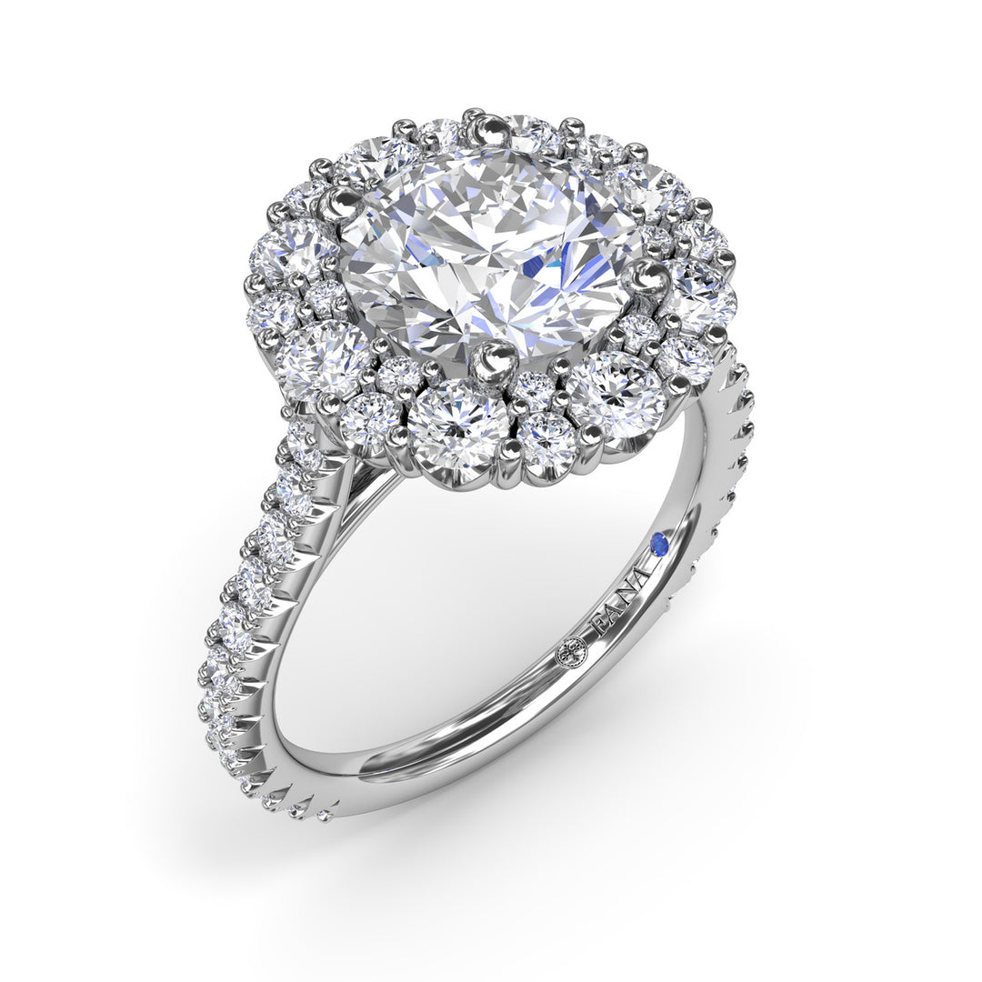 Floral Cluster Diamond Engagement Ring