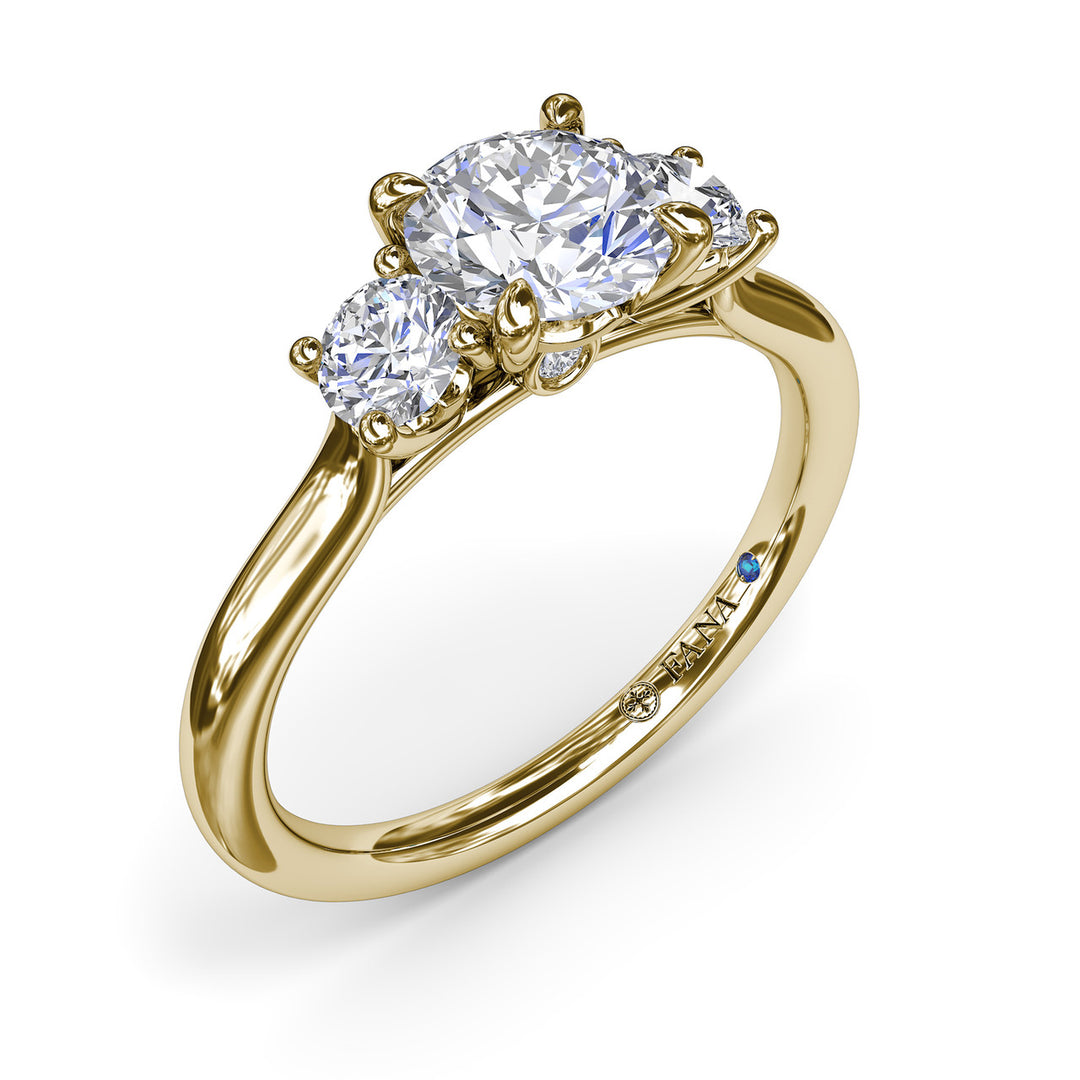 Petite Three-Stone Diamond Engagement Ring