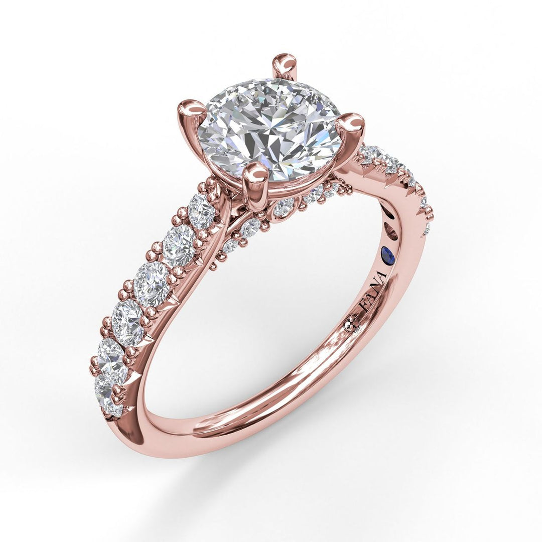 Delicate Classic Engagement Ring with Delicate Side Detail