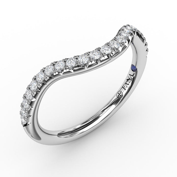 French Pave Set Contour Diamond Band