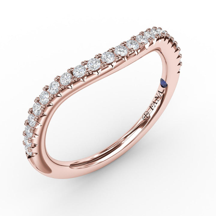 French Pave Set Contour Diamond Band