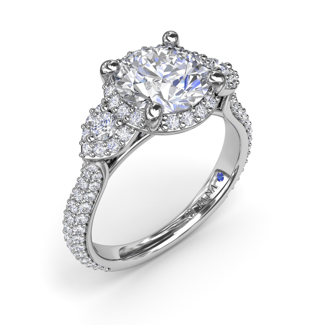 Full Halo Diamond Pavé Engagement Ring