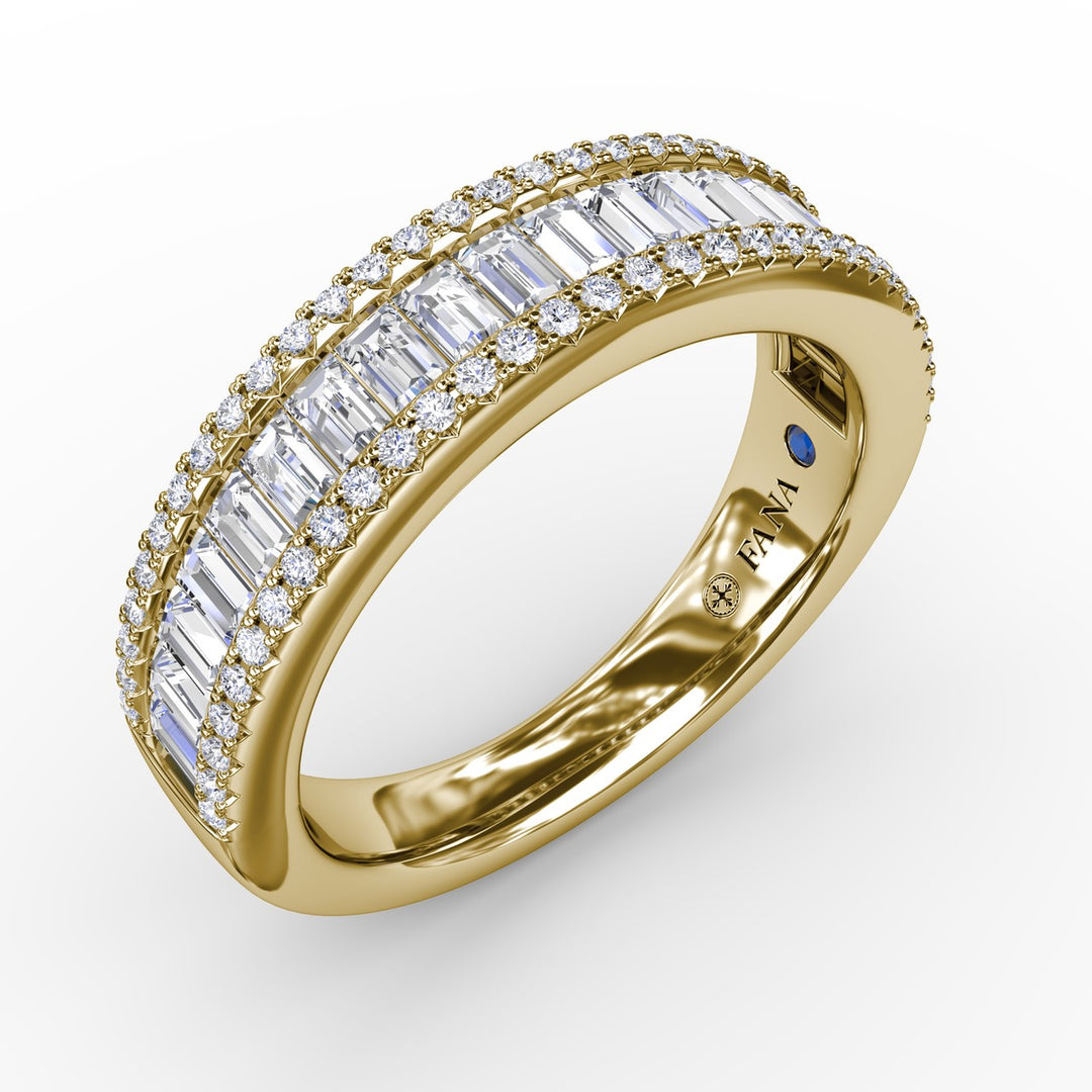 Triple-Row Baguette Diamond Band