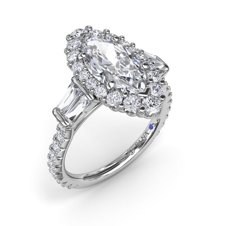 Marquise Baguette Diamond Engagement Ring