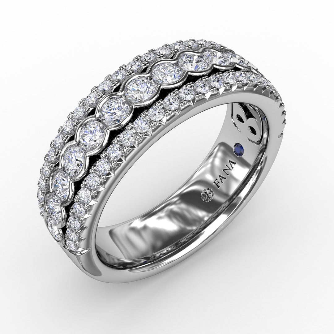 Triple-Row Diamond Band