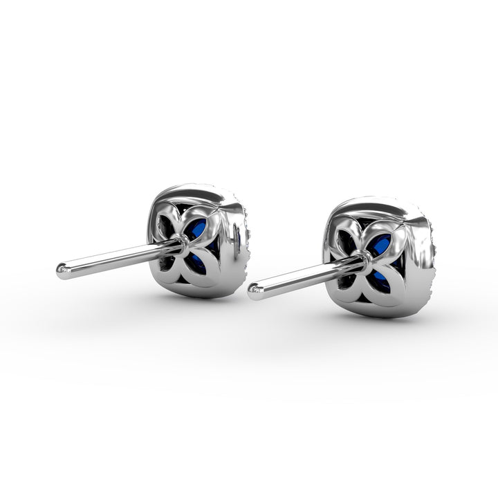 Cushion Cut Sapphire Stud Earrings