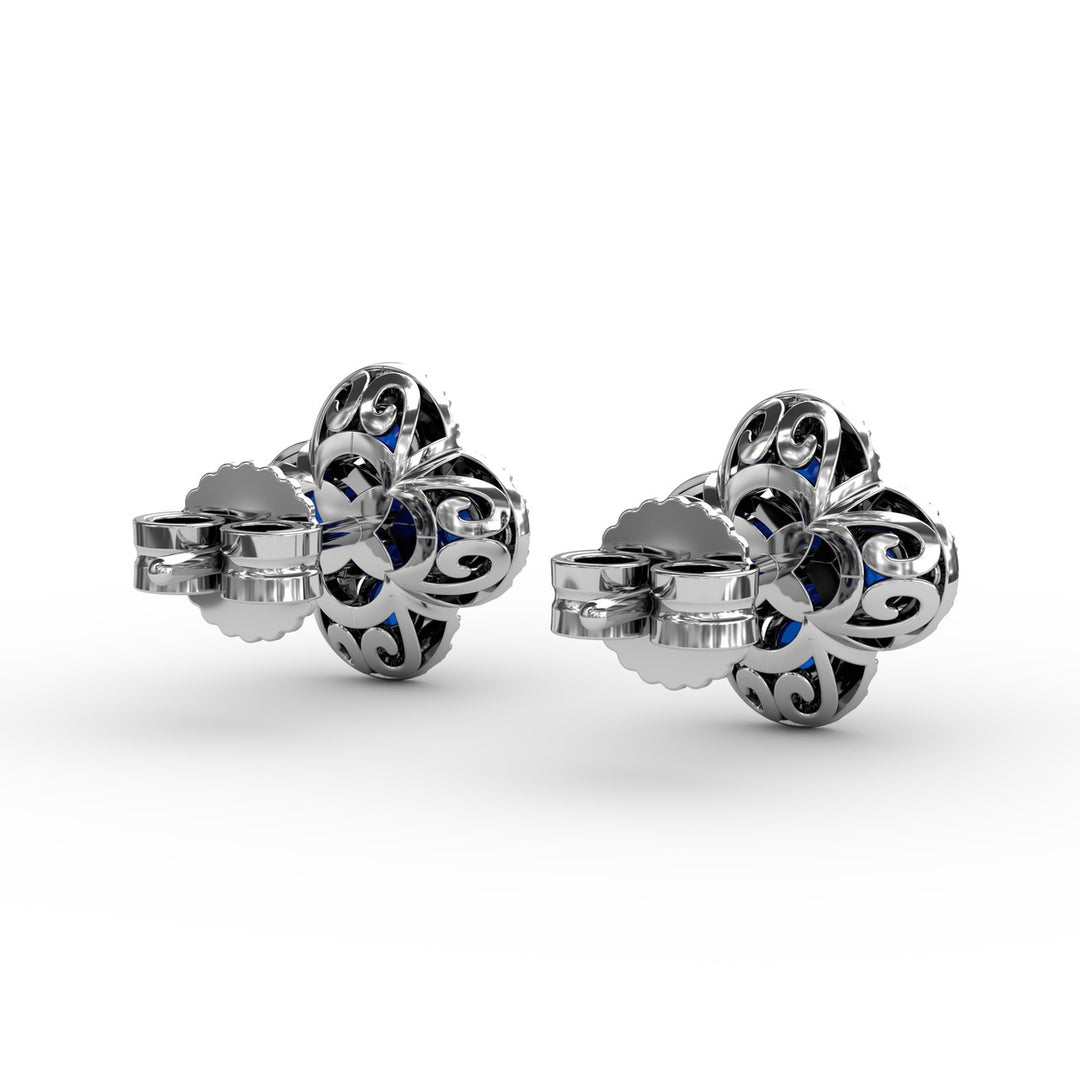 Endless Bliss Sapphire and Diamond Cluster Studs