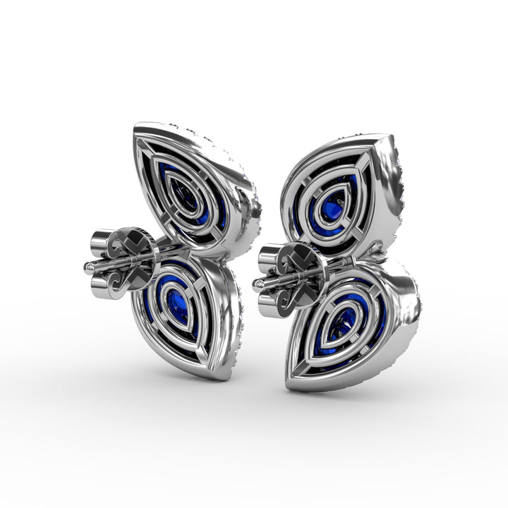 Teardrop Sapphire and Diamond Earrings