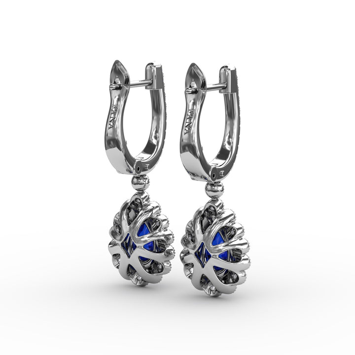 Pear-Shaped Sapphire and Diamond Earrings