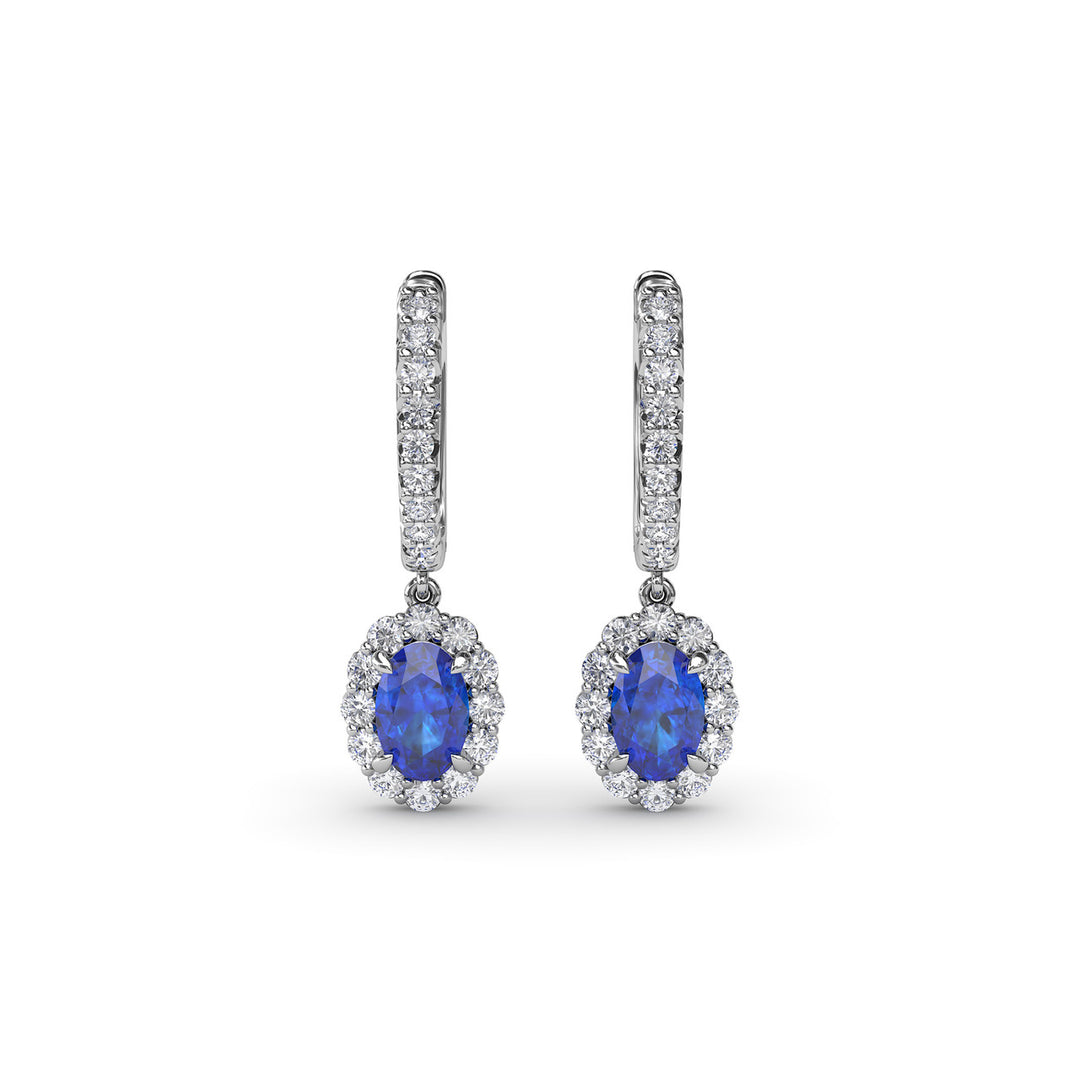 Dazzling Sapphire and Diamond Drop Earrings